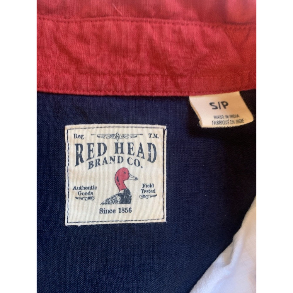 Red Head Button Down‎ Short Sleeve Shirt Mens Small American Flag All Over Print - Picture 2 of 10